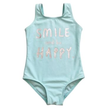 Traje De Baño De Niña Azul Completo  #D331