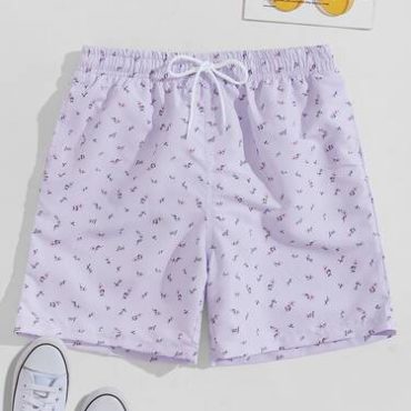 Short Playero Morado Estampado
