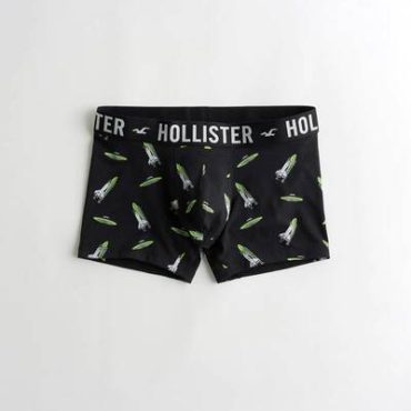Boxer Negro Estampado Espacial Hollister