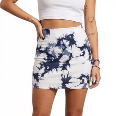 Falda tie dye azul