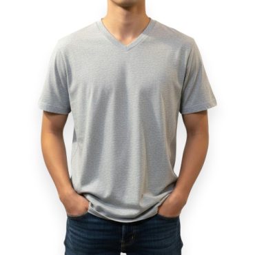 Franela Cuello V Basica Calvin Klein Gris
