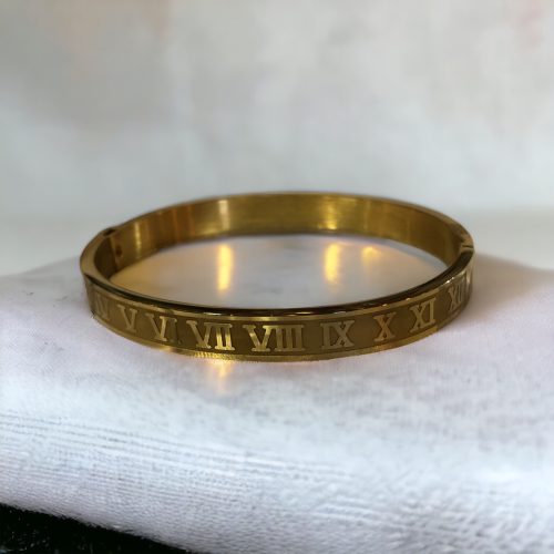 Pulsera de Caballero Rígida de Acero Dorada