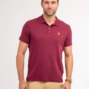 Chemise Polo Vinotinto Logo Amarillo