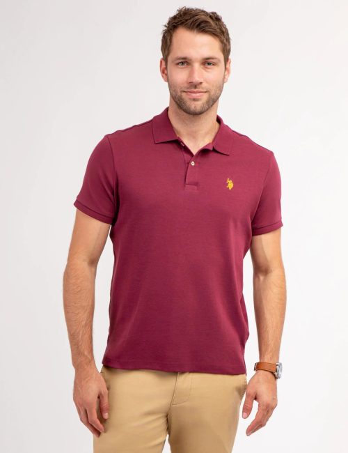 Chemise Polo Vinotinto Logo Amarillo