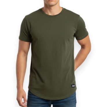 Franela Hollister Verde Militar Curved