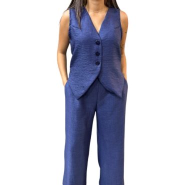 Conjunto chaleco azul