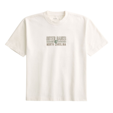 Franela Hollister Boxy Fit Crema Outer Banks