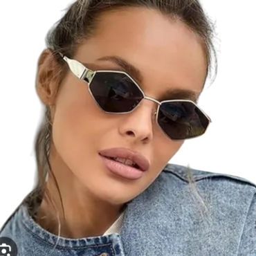 Lentes de Sol Plateados Asimetricos