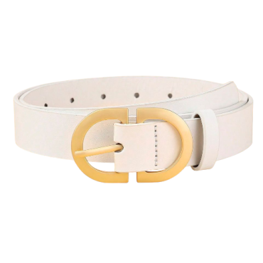 Correa Blanca de Dama Hebilla Grande
