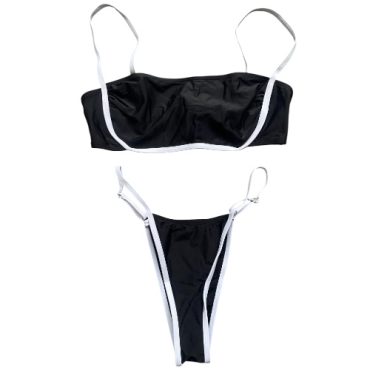 Traje de Baño Negro con Blanco