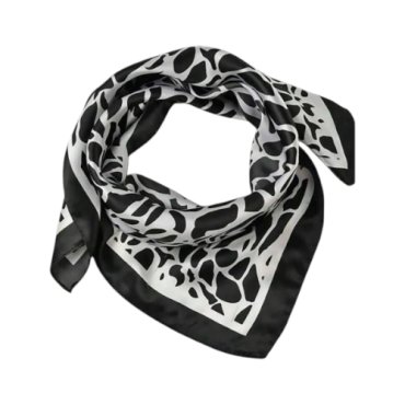 Pañoleta de Seda Estampada Negra