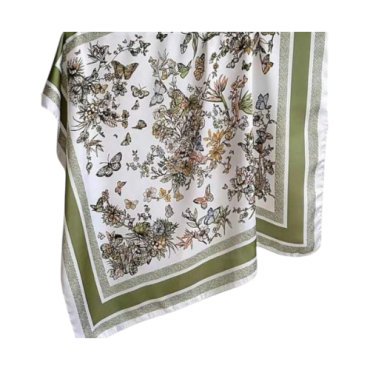 Pañoleta de Seda Estampada Verde