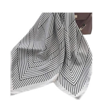 Pañoleta de Seda Rayas Negra