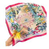 Pañoleta de Seda Estampada Fucsia