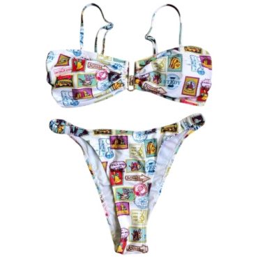 Traje de baño estampado estampilla