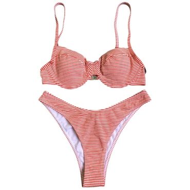 Traje de baño rayas rojo y blanco