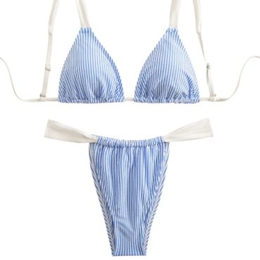 Traje de baño rayas azul y blanco