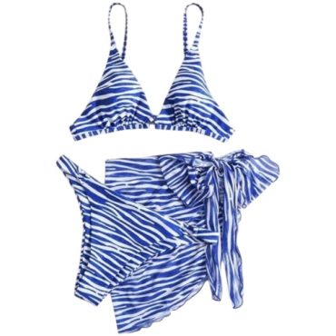 Traje de baño zebra azul