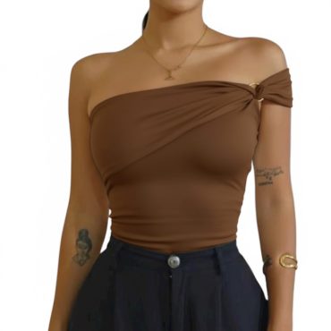 Body Marrón Asimétrico