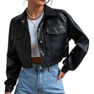 Chaqueta de Cuerina Negra