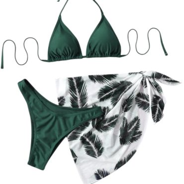 Traje de Baño Verde con Pareo