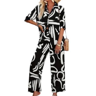 Conjunto Negro Estampado