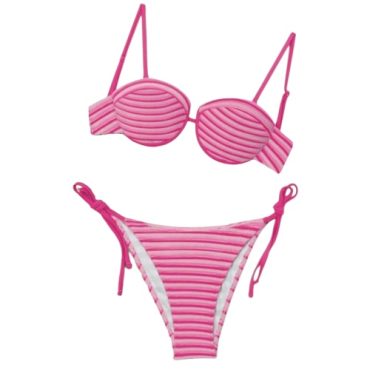 Traje de Baño Rayas Rosado
