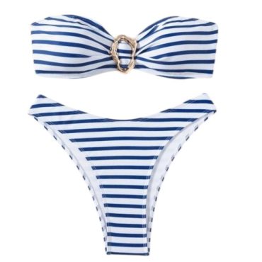 Traje de Baño de Rayas Azul