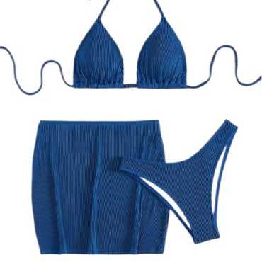 Traje de Baño Azul con Falda