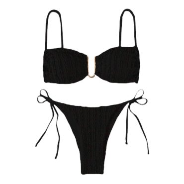 Traje de Baño Negro con Textura