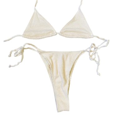 Traje de baño crema texturizado