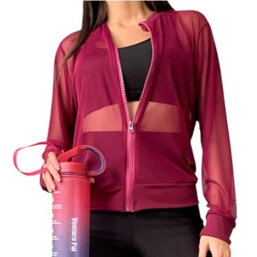 Chaqueta de Malla Vinotinto