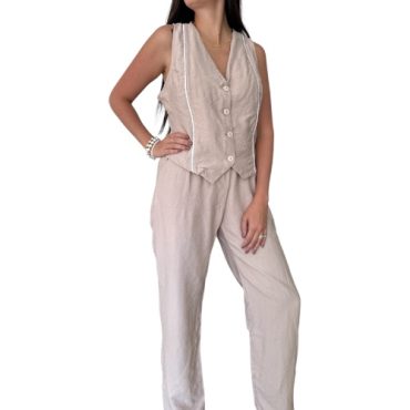 Conjunto Beige Chaleco