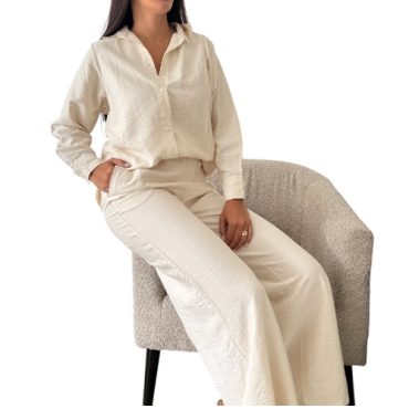 Conjunto Manga Larga Beige