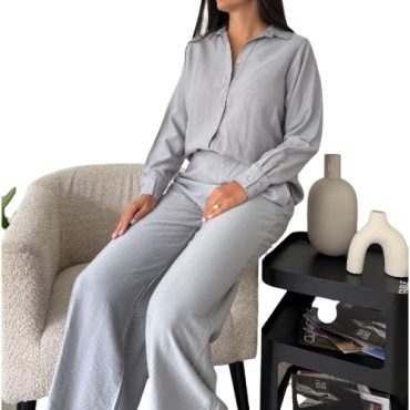 Conjunto Manga Larga Gris