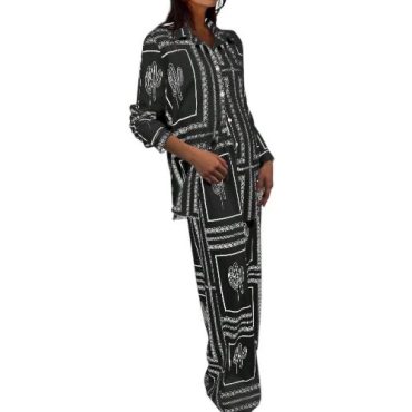 Conjunto Negro Estampado