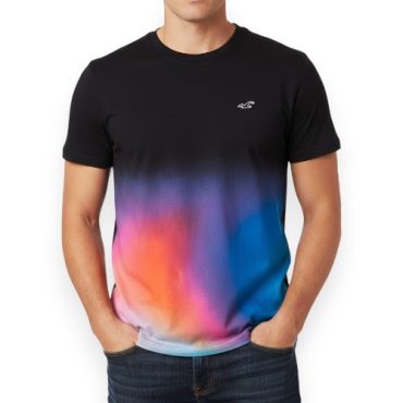 Franela Hollister negra con colores