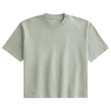 Franela Hollister verde Boxy Crop Fit