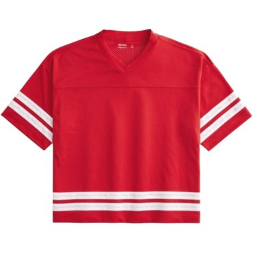 Franela Hollister Roja baggy crop fit
