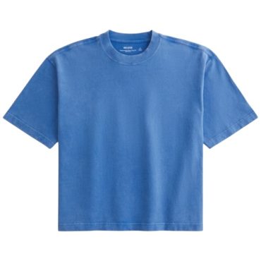 Franela Hollister azul Boxy Crop Fit