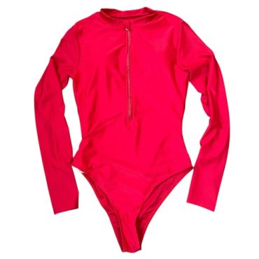 Traje de Baño Manga Larga Rojo