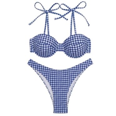 Traje de Baño Azul Cuadros