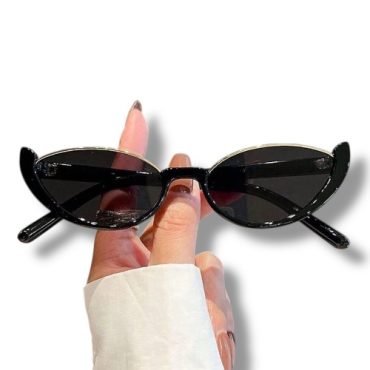 Lentes Negros Borde Dorado