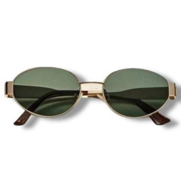 Lentes Verdes Borde Dorado