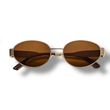 Lentes Dorados Cristal Marrón