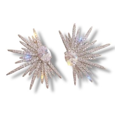 Zarcillos Plateados Brillantes