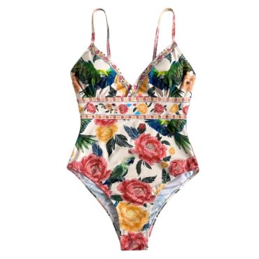 Traje de Baño Entero Rosas