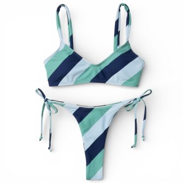 Traje de Baño Semi Hilo Rayas Azules