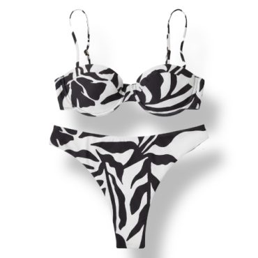 Traje de Baño Beige con Negro