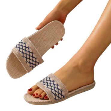 Sandalias Beige con Azul